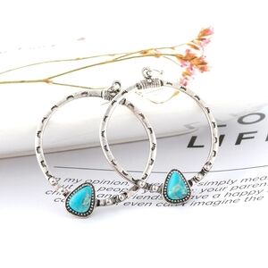 Boho Silver Drop Earrings New